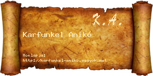 Karfunkel Anikó névjegykártya