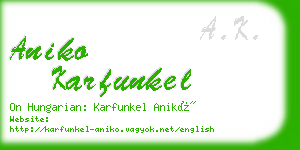 aniko karfunkel business card